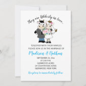 Udderly in Love Koe Couple Bride and Groom Wedding Kaart (Voorkant)