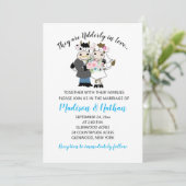 Udderly in Love Koe Couple Bride and Groom Wedding Kaart (Staand voorkant)
