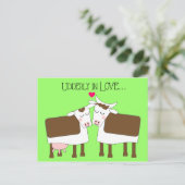 Udderly in Love Koeien Valentijn Post Kaart (Staand voorkant)