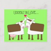 Udderly in Love Koeien Valentijn Post Kaart (Voorkant)