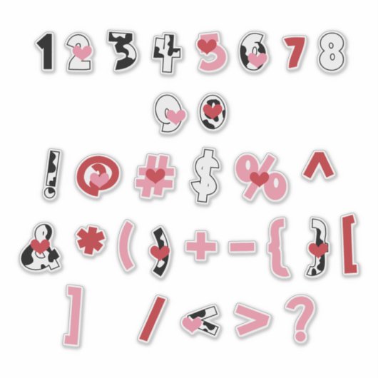 Udderly Love (cijfers) Sticker (Voorkant)