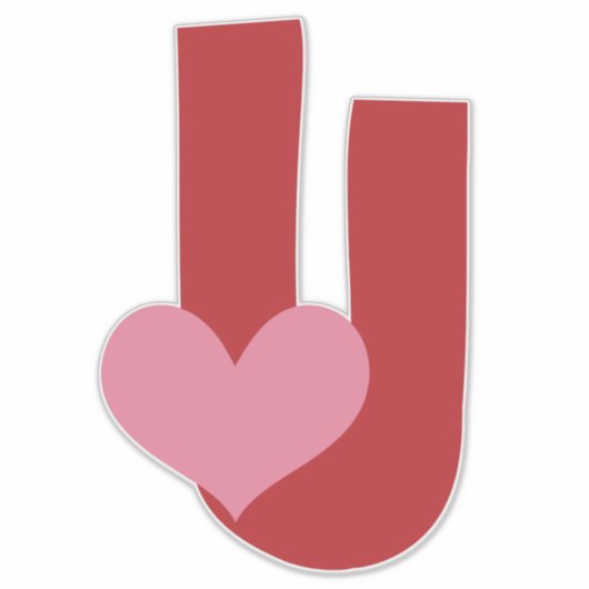 Udderly Loved (De letter U) Sticker (Voorkant)