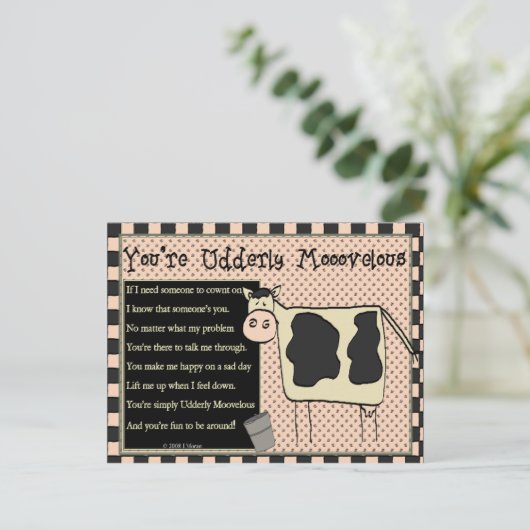 Udderly Moovelous Briefkaart (Staand voorkant)