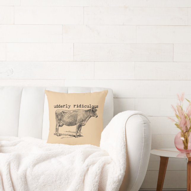 Udderly Ridiculous Punny Cow Kussen (Bank)