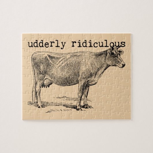 Udderly Ridiculous Punny Cow Legpuzzel (Horizontaal)