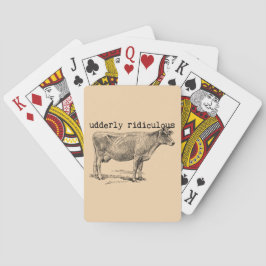 Udderly Ridiculous Punny Cow Pokerkaarten