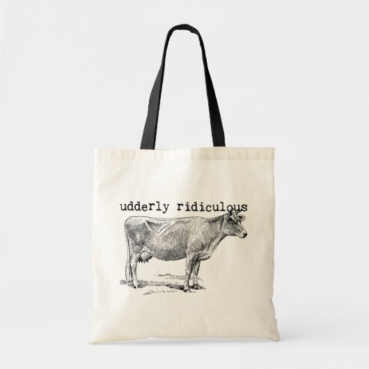 Udderly Ridiculous Punny Cow Tote Bag (Voorkant)