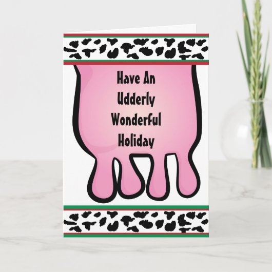 Udderly Wonderful Christmas Koe Kaart (Voorkant)