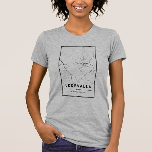 Uddevalla Zweden Stadsplattegrond | Minimalistisch T-shirt (Voorkant)