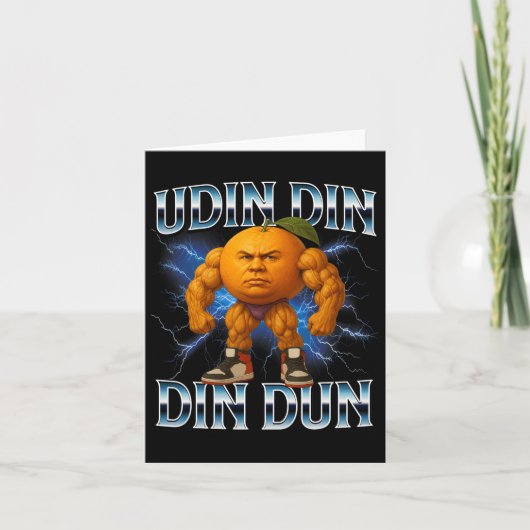 Udin Din Din Dun Grappig Italiaans Brainrot Meme B Kaart (Voorkant)