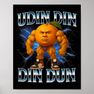 Udin Din Din Dun Grappig Italiaans Brainrot Meme B Poster