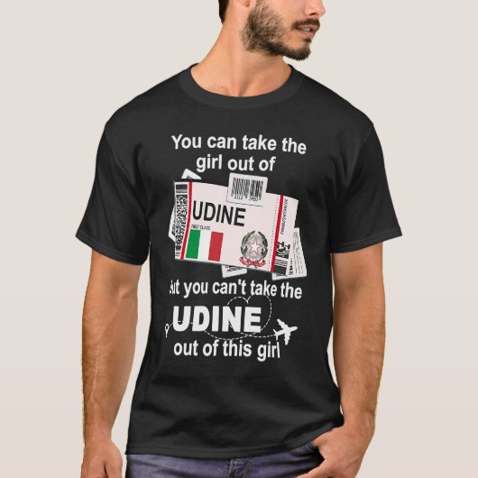 Udine Boarding Pass Udine Girl Udine T-shirt (Voorkant)