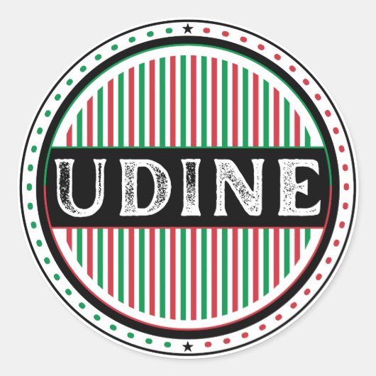 Udine City Pride Emblem – Italian Identity Ronde Sticker (Voorkant)