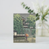 Udo Tower, Kumamoto Castle in Rain - Kawase Hasui Briefkaart (Staand voorkant)
