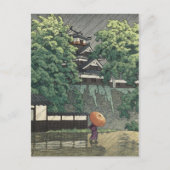 Udo Tower, Kumamoto Castle in Rain - Kawase Hasui Briefkaart (Voorkant)