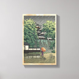 Udo Tower, Kumamoto Castle in rain Kawase Hasui Canvas Afdruk