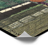 Udo Tower, Kumamoto Castle in rain Kawase Hasui Poster (Hoek)