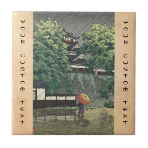 Udo Tower, Kumamoto Castle in rain Kawase Hasui Tegeltje
