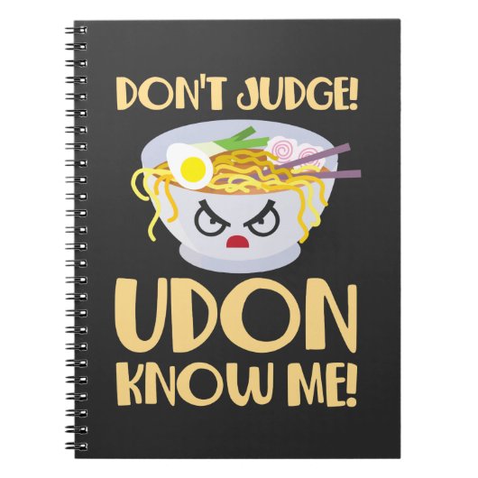 Udon Noodle Soup Pun Japanese Kitchen Food Notitieboek (Voorkant)