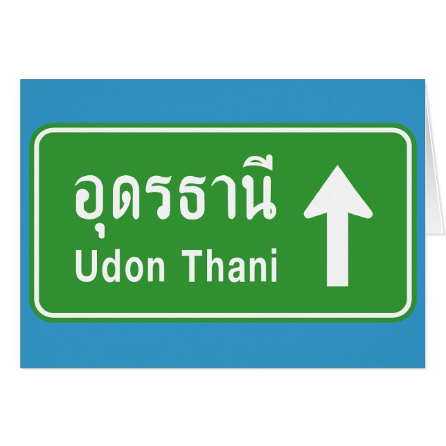 Udon Thani Ahead ⚠ Thai Highway Traffic Sign ⚠ (Voorkant Horizontaal)