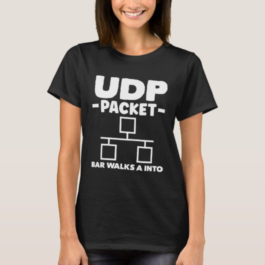 UDP Packet Bar Walks A Into Network Admin T-shirt (Voorkant)
