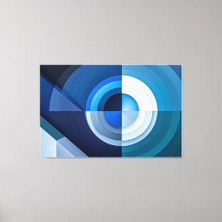 uego de Formas - Arte Abstracto en Azul  Canvas Afdruk