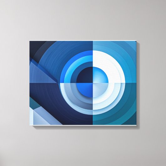 uego de Formas - Arte Abstracto en Azul Canvas Afdruk (Voorkant)