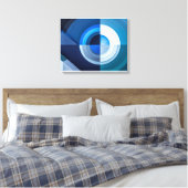 uego de Formas - Arte Abstracto en Azul Canvas Afdruk (Insitu (Slaapkamer))