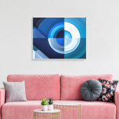 uego de Formas - Arte Abstracto en Azul Canvas Afdruk (Insitu (Woonkamer))