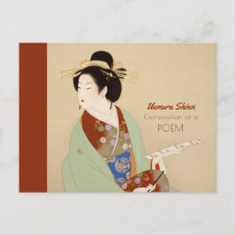 Uemura Shoen Samenstelling van een gedicht Japans  Briefkaart
