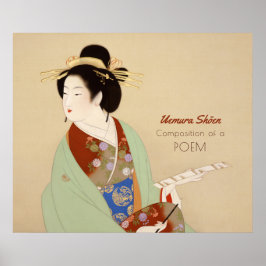 Uemura Shoen Samenstelling van een gedicht Japans  Poster