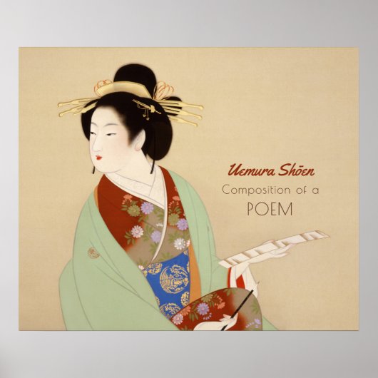 Uemura Shoen Samenstelling van een gedicht Japans Poster (Voorkant)