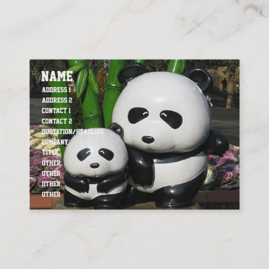 Ueno Zoo Panda Bord Visitekaartje (Voorkant)