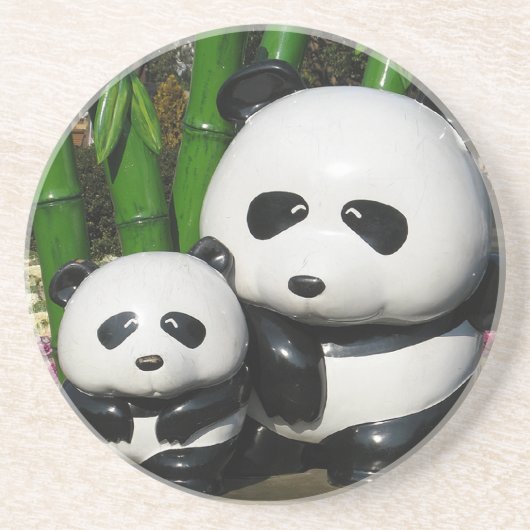 Ueno Zoo Panda Sign Zandsteen Onderzetter (Voorkant)