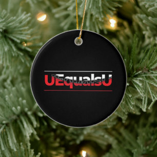 UEqualsU HIV Niet-detecteerbare Typografie Art Keramisch Ornament