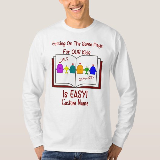 UES Personeel Shirt-Mannen Basic Lange Mouw-custom T-shirt (Voorkant)