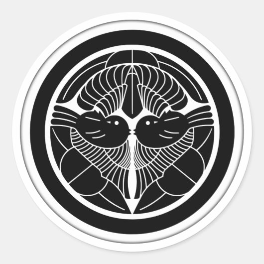 Uesugi Clan Kamon Ronde Sticker (Voorkant)