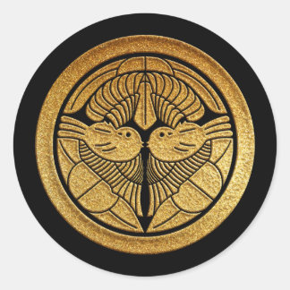Uesugi Kamon Uesugi Sasa in Gold Ronde Sticker