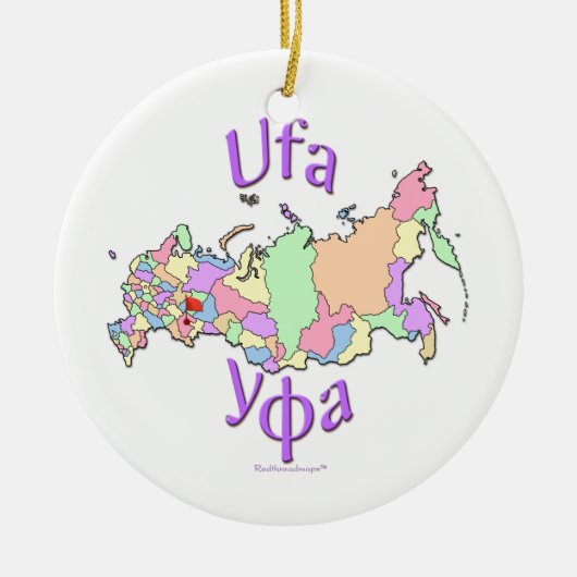Ufa Russia Map Ornament (Voorkant)