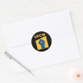 UFCW Resist Fist Strike Ronde Sticker (Envelop)