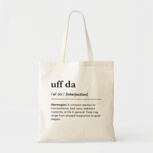 Uff Da Definition Norway Funny Norwegian Gift Tote Bag (Voorkant)