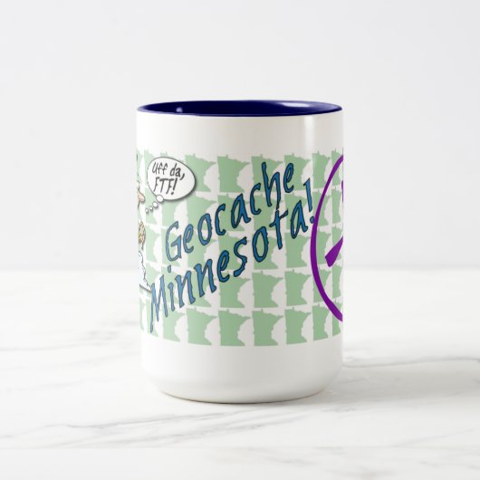 Uff da. Geocache Minnesota Two-Tone Mok (Center)