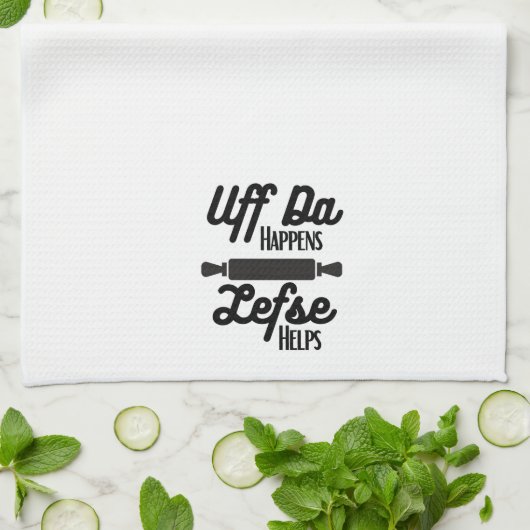 Uff Da Happens, Lefse Helps Kitchen Towel Theedoek (Gevouwen)