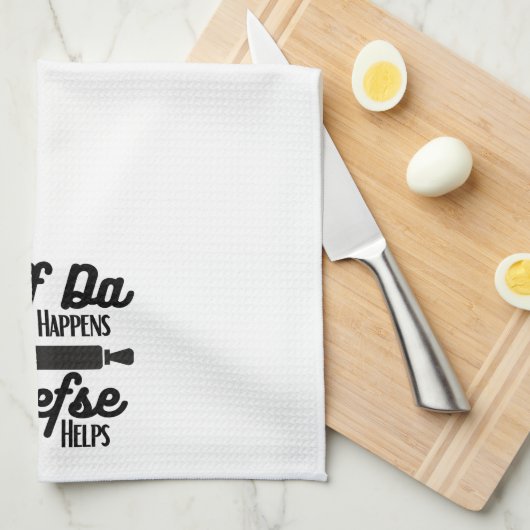 Uff Da Happens, Lefse Helps Kitchen Towel Theedoek (Quarter Fold)