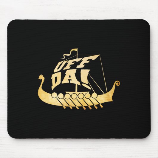 Uff Da! Het oude Vikingschip - Funny Midwest Boati Muismat (Voorkant)