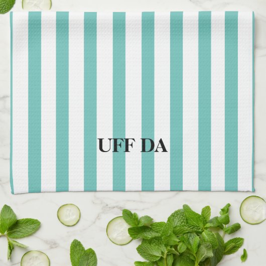 Uff Da Mint Groene Keukenhanddoeken (Gevouwen)