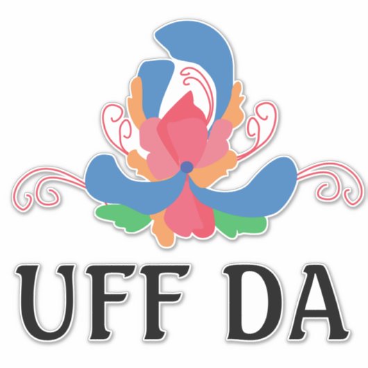UFF DA moderne rosepainting Sticker (Voorkant)