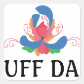 UFF DA moderne rosepainting Vierkante Sticker (Voorkant)