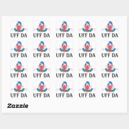 UFF DA moderne rosepainting Vierkante Sticker