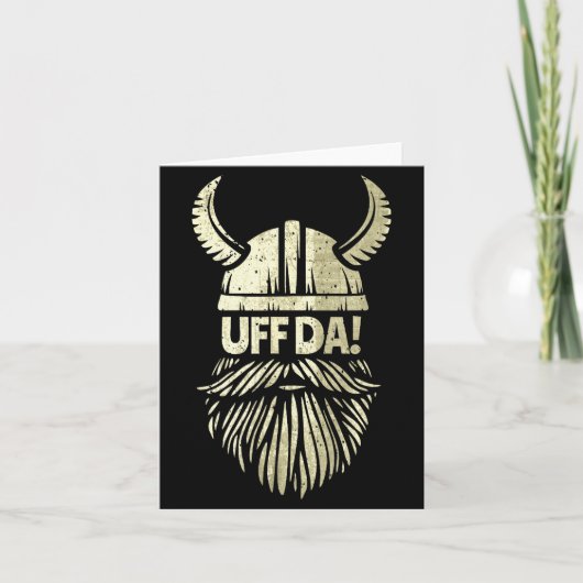 Uff Da Noors citaat Scandinavische Viking helm  Kaart (Voorkant)